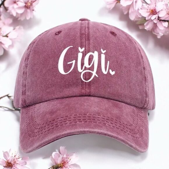 “GIGI” Maroon Baseball Cap Adjustable Womens Relaxed Fit NEW Hat - Picture 1 of 8